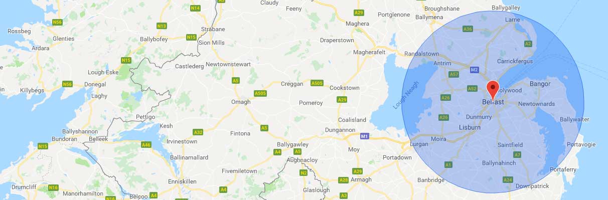 Belfast map radius